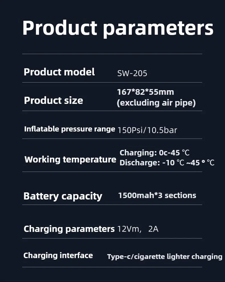 EAFC 6000mAh Air Pump Portable Automatic Compressor Wireless/Wired