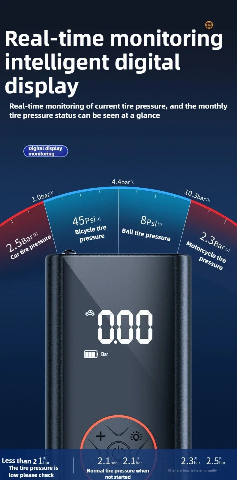 EAFC 6000mAh Air Pump Portable Automatic Compressor Wireless/Wired