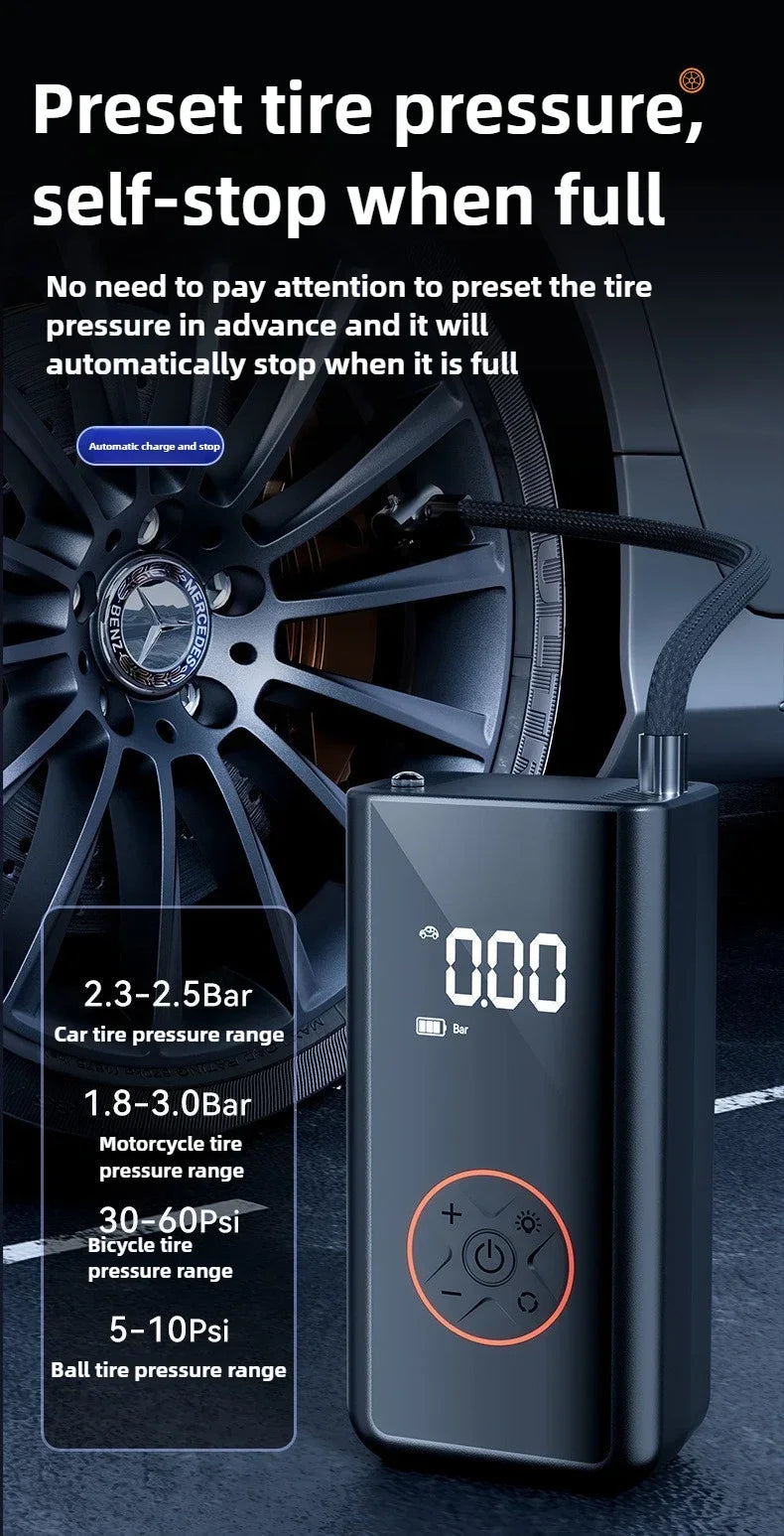 EAFC 6000mAh Air Pump Portable Automatic Compressor Wireless/Wired