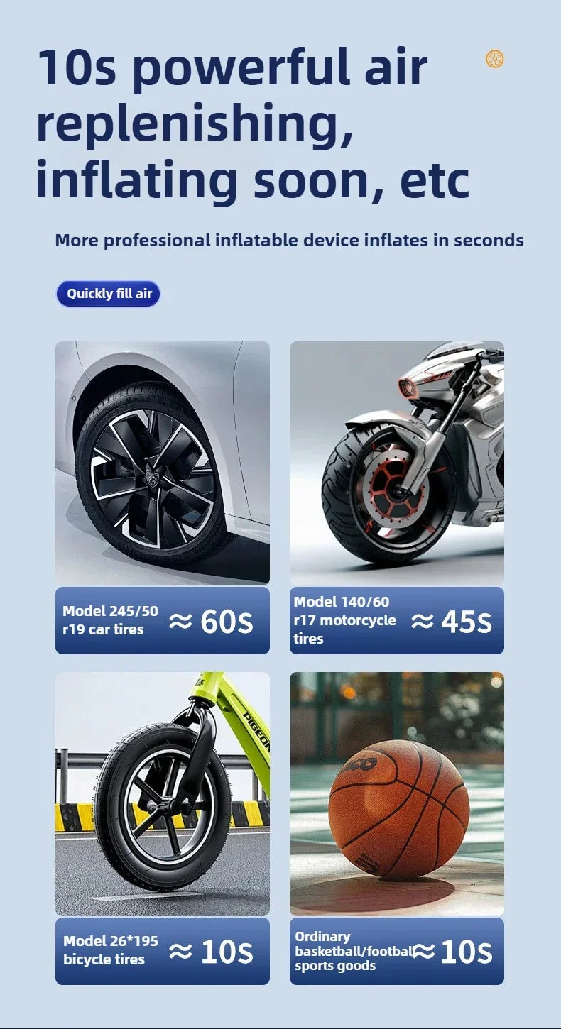 EAFC 6000mAh Air Pump Portable Automatic Compressor Wireless/Wired